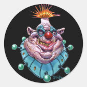clown ronde sticker (Voorkant)