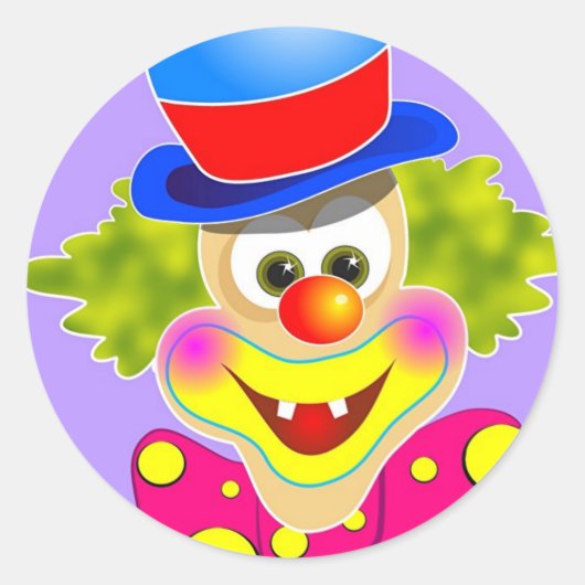 clown ronde sticker (Voorkant)