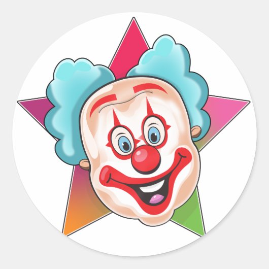 clown ronde sticker (Voorkant)