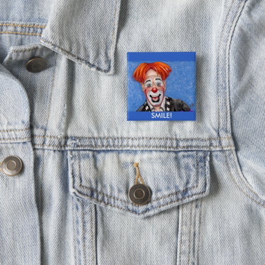 Clown Ryan Combs Vierkante Button 5,1 Cm (In situ)