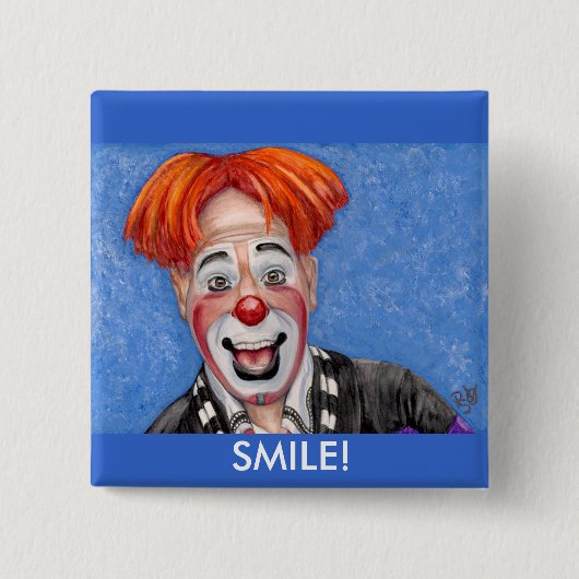 Clown Ryan Combs Vierkante Button 5,1 Cm (Voorkant)