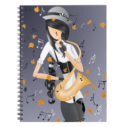 Clown Saxofonist Golden Harvest Notitieboek (Voorkant)