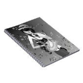 Clown Saxofonist grijs monochroom Notitieboek (Rechterzijde)