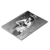 Clown Saxofonist grijs monochroom Notitieboek (Linkerzijde)