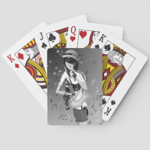Clown Saxofonist Monochroom Speelkaarten