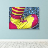 Clown schoen canvas print (Insitu (Houten vloer))