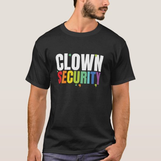 Clown Security Grappig Halloween Papa Mam Kostuum T-shirt (Voorkant)