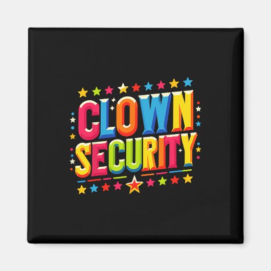 Clown Security Halloween Kostuum Magneet (Voorkant)
