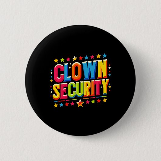 Clown Security Halloween Kostuum Ronde Button 5,7 Cm (Voorkant)