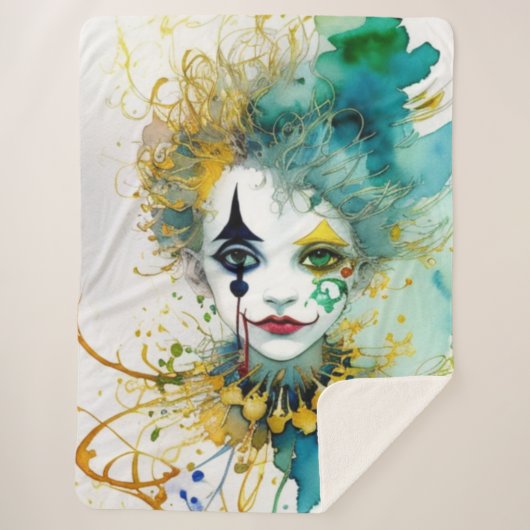 Clown Sherpa Blanket Deken (Voorkant)