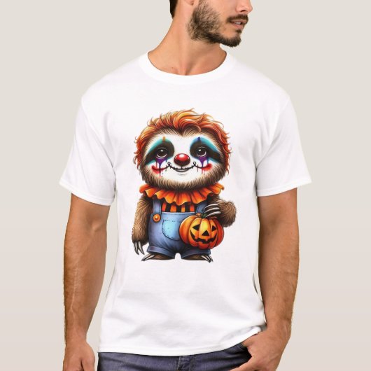 Clown Sloth Halloween Oversized T-Shirt (Voorkant)