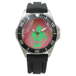 Clown Steampunk RVS Rubber Horloge