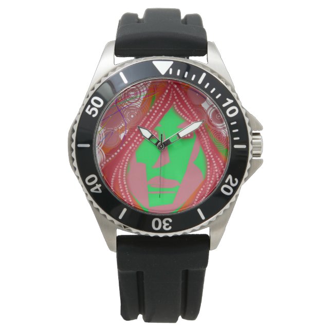 Clown Steampunk RVS Rubber Horloge (Voorkant)