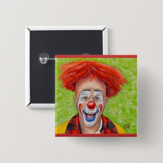 Clown Steven Daniel Copeland Vierkante Button 5,1 Cm (Voorkant /achterkant)