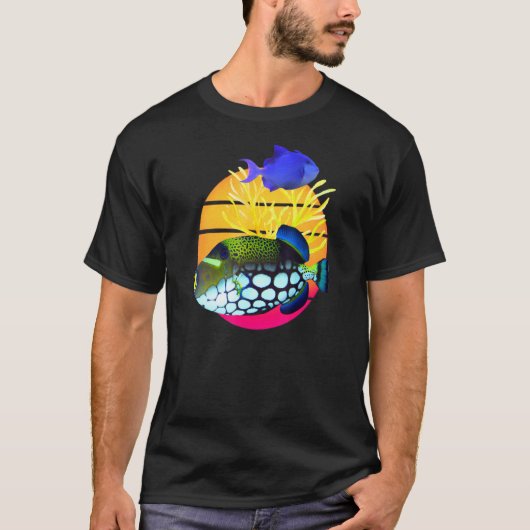 Clown Trigger Niger Trigger Fish Agressive Saltwat T-shirt (Voorkant)