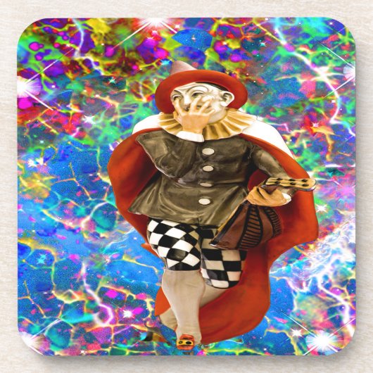 Clown Troubadour Drankjes Onderzetter (Voorkant)
