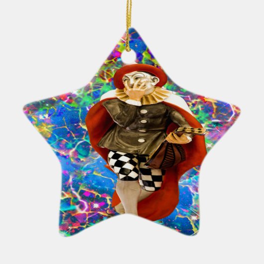 Clown Troubadour Keramisch Ornament (Voorkant)