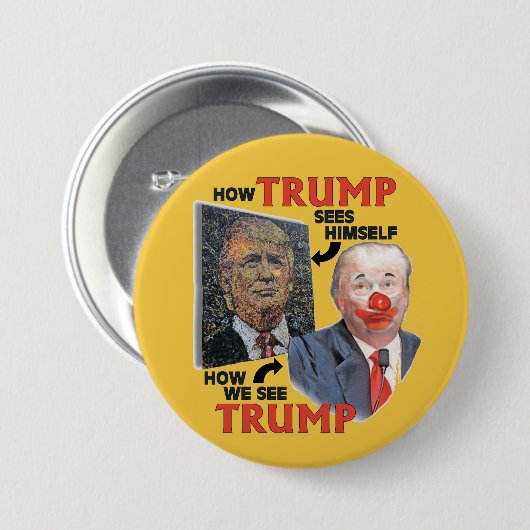 Clown Trump Ronde Button 7,6 Cm (Voorkant /achterkant)