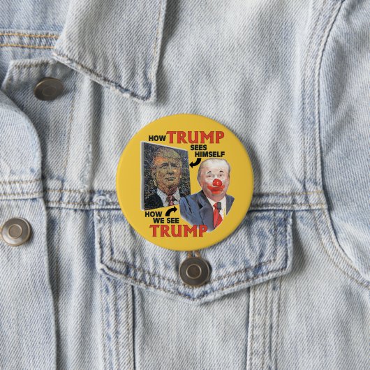 Clown Trump Ronde Button 7,6 Cm (In situ)