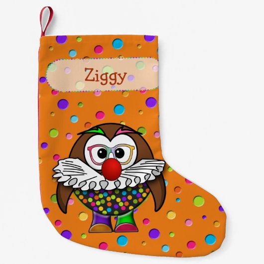 clown uil kerst sok kleine kerstsok (Voorkant)