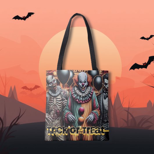 Clown, vampier en zombie Halloween Trick or treat Tote Bag