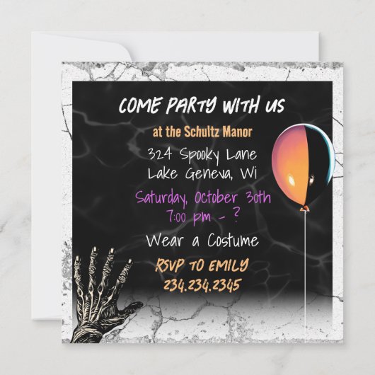 Clown, Vampire en Zombie Halloween Party (Achterkant)