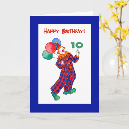 Clown  Verjaardag Kaart (Gele Bloem)