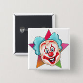 clown vierkante button 5,1 cm (Voorkant /achterkant)