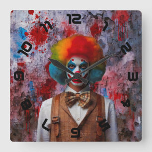 clown vierkante klok