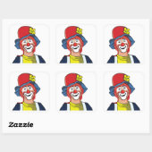 clown vierkante sticker (Vel)