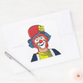 clown vierkante sticker (Envelop)