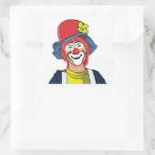 clown vierkante sticker (Tas)