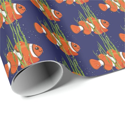 Clown Vis In Zeewier En Bubbels Cadeaupapier (Rol Hoek)