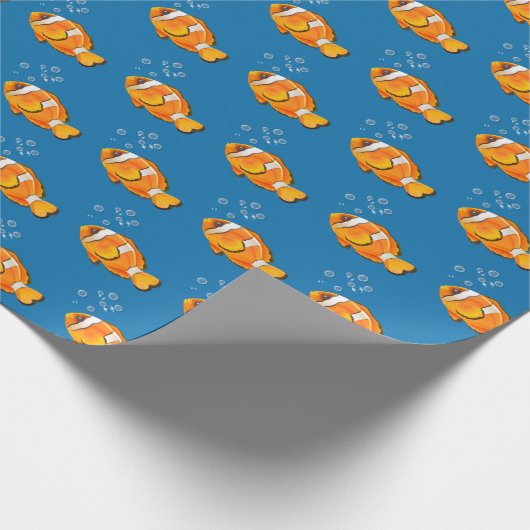 Clown Vis Met Bubbels Cadeaupapier (Hoek)