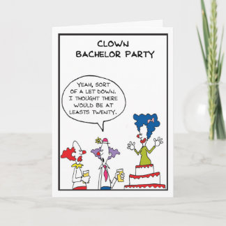 Clown vrijgezellenfeest bedankkaart