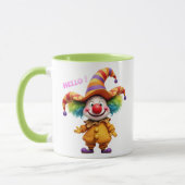 Clown, vrolijk met gekleurde hoed. mok (Links)