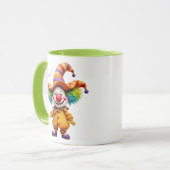 Clown, vrolijk met gekleurde hoed. mok (Voorkant links)