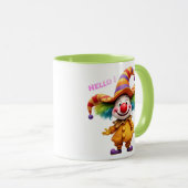 Clown, vrolijk met gekleurde hoed. mok (Voorkant rechts)