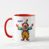 Clown, vrolijk met veel glimlach. mok (Links)
