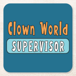 Clown Wereld Supervisor Kartonnen Onderzetters