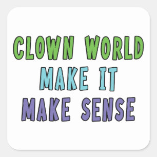 Clown Wereld Vierkante Sticker