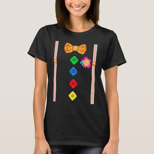Clown with Bow Tie Group Costume Carnival T-shirt (Voorkant)