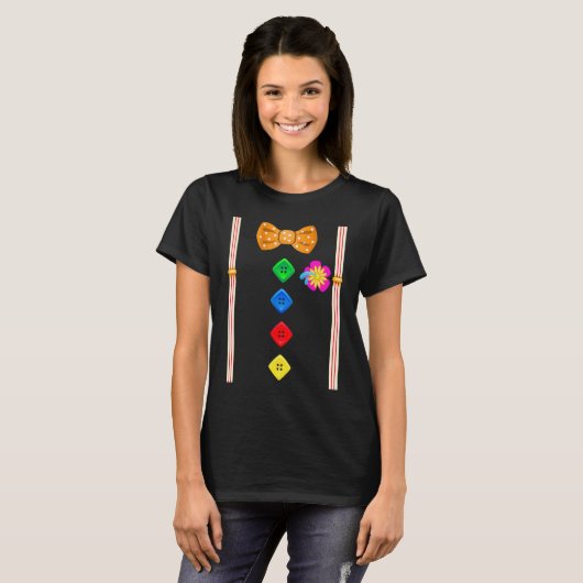 Clown with Bow Tie Group Costume  Carnival T-shirt (Voorkant volledig)