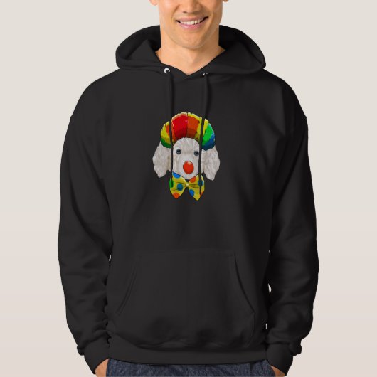 Clown Witte Poedel Circus Hond Hoodie (Voorkant)