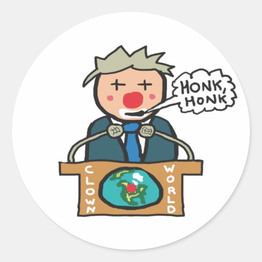 Clown World Honk Honk Ronde Sticker (Voorkant)