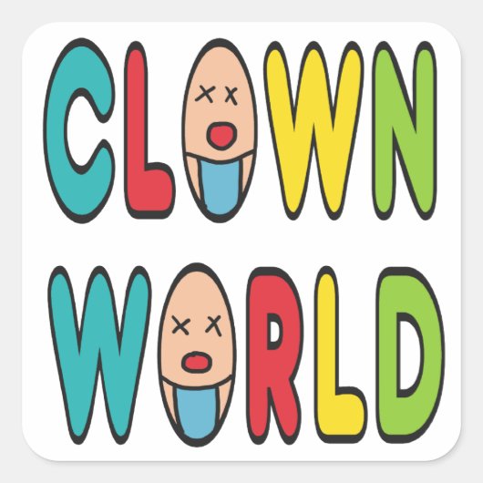 Clown World Vierkante Sticker (Voorkant)