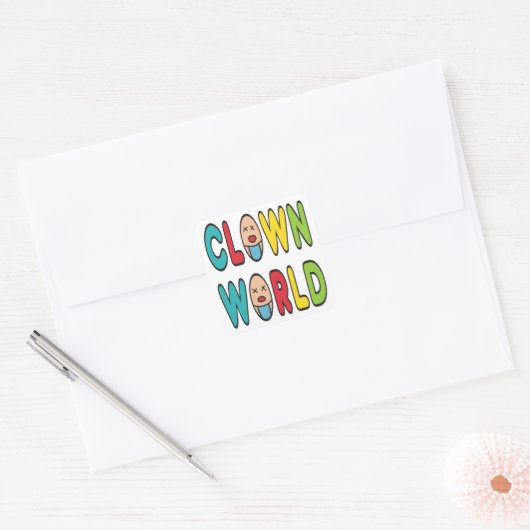 Clown World Vierkante Sticker (Envelop)