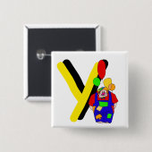 Clown Y.png Vierkante Button 5,1 Cm (Voorkant /achterkant)