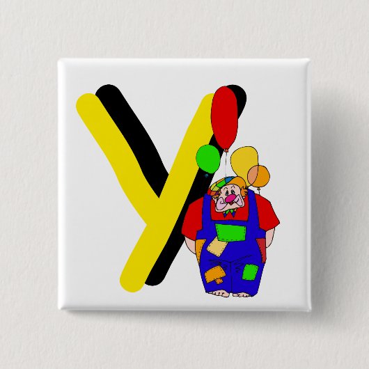 Clown Y.png Vierkante Button 5,1 Cm (Voorkant)