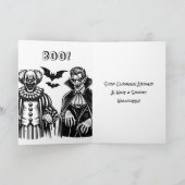 Clown, Zombie en Vampier Halloween kleurplaat Kaart (Binnen)